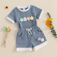 Toddler Baby Girl Outfits Floral Summer Clothes Infant Spring Waffle Short Sleeve Shirt Tops Cute Shorts Set