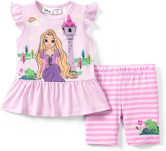 Minnie Mouse Frozen Princess Marvel Toddler Girls Clothes Long Sleeve Sweatshirt + Leggings 2Pcs Outfits Set 2-6Y