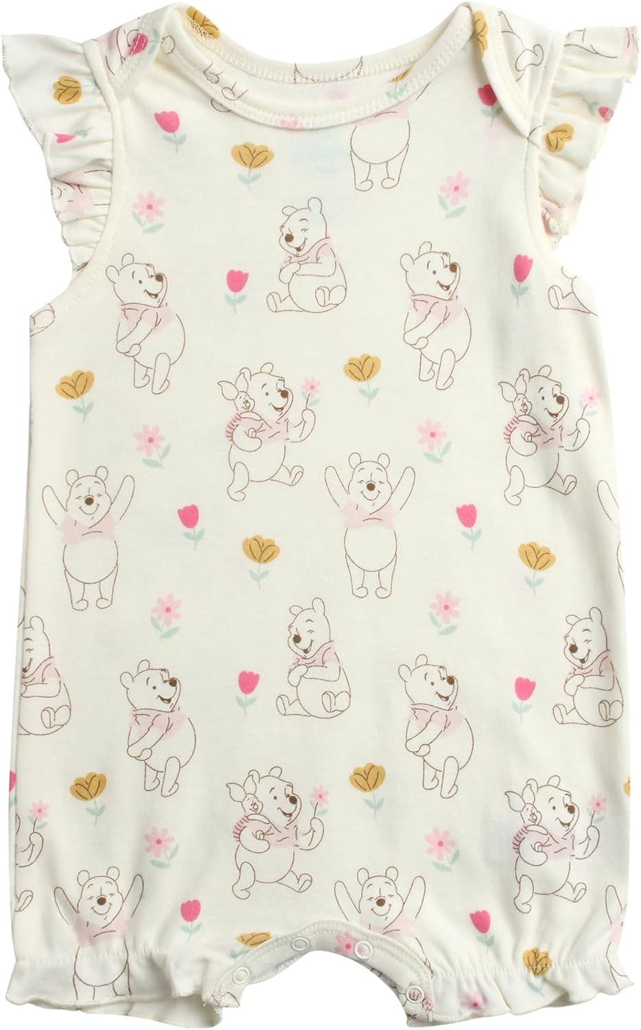 Baby Girls Romper - 2 Pack Ruffled Short Sleeve Baby Jumpsuit Romper - Cozy Baby Clothes for Girls (Newborn/Infant)