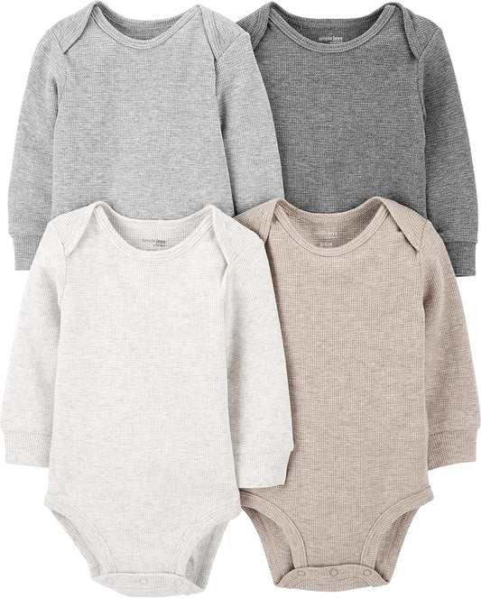 Baby 4-Pack Long-Sleeve Thermal Bodysuit