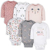 Baby Girls' 6-Pack Long-Sleeve Onesies Bodysuits