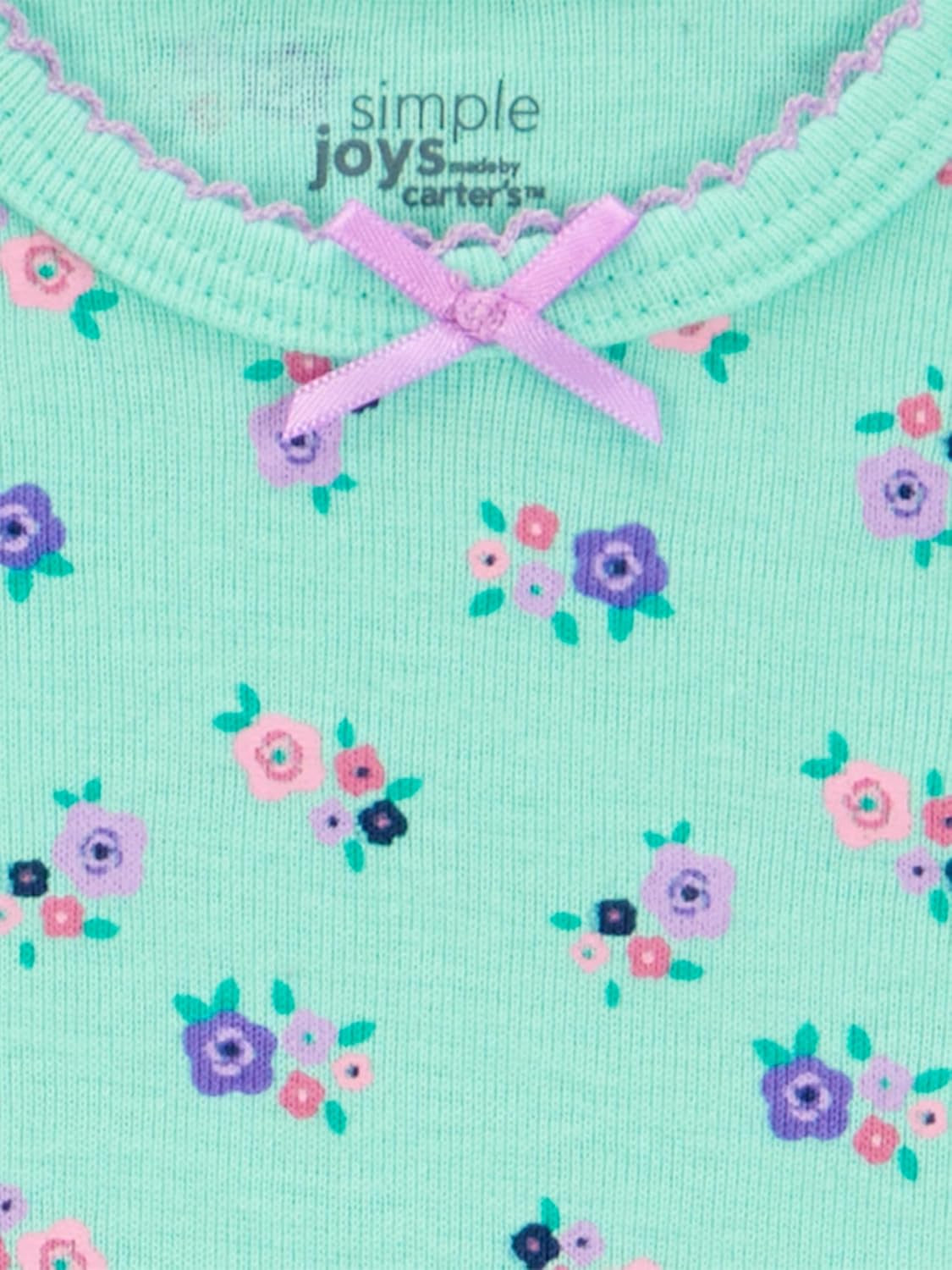 Baby Girls' Cotton Sleeper Gown, Pack of 3, Pink/Mint Green/White, Newborn