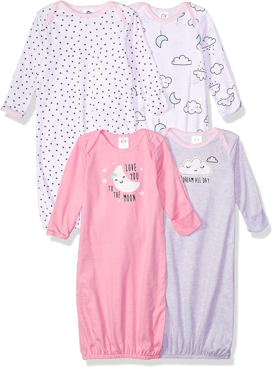 Baby Boy and Girls 4-Pack Sleeper Gown