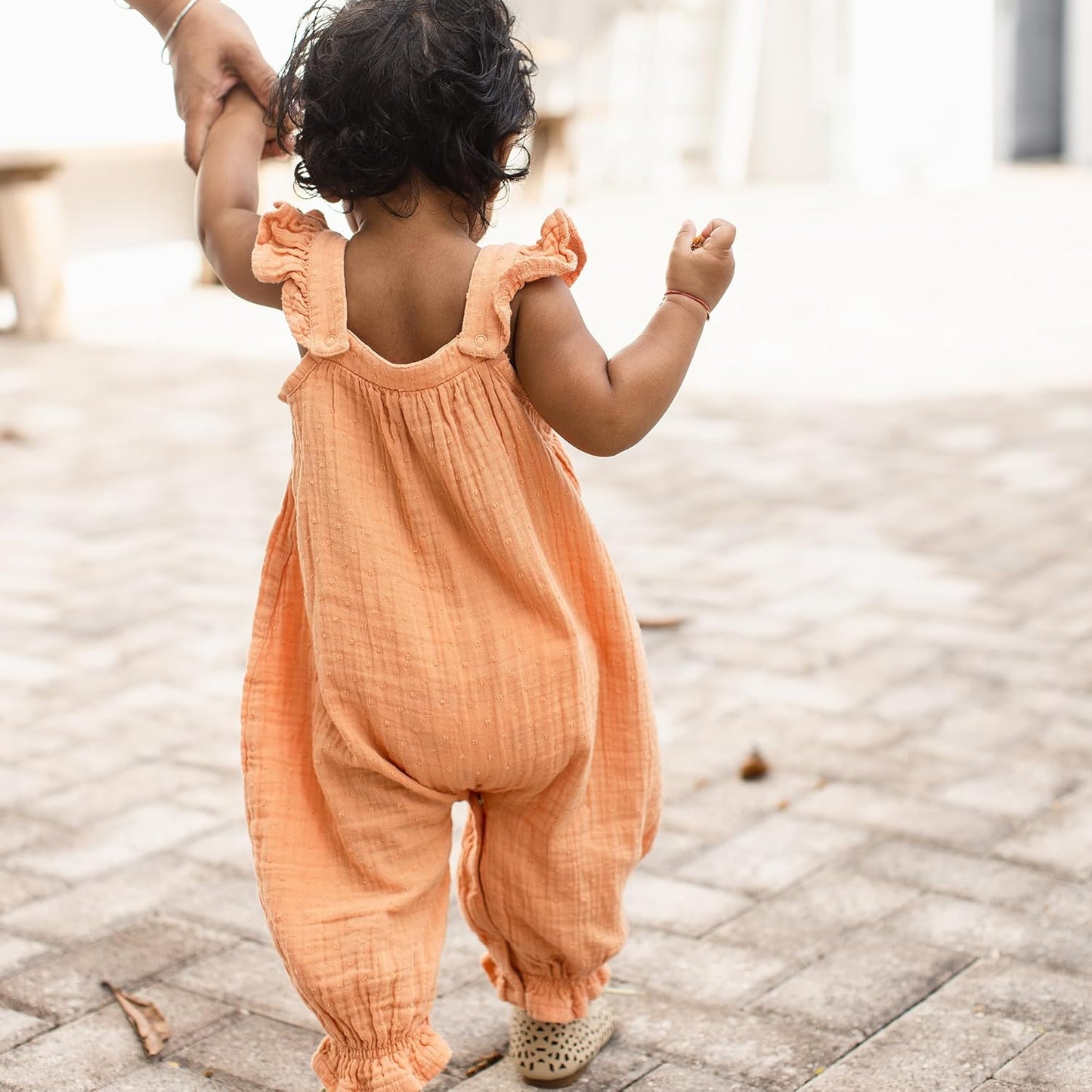 Baby-Girls Jumpsuit, 100% Organic Cotton One-Piece Sleeveless Outfit Coverall