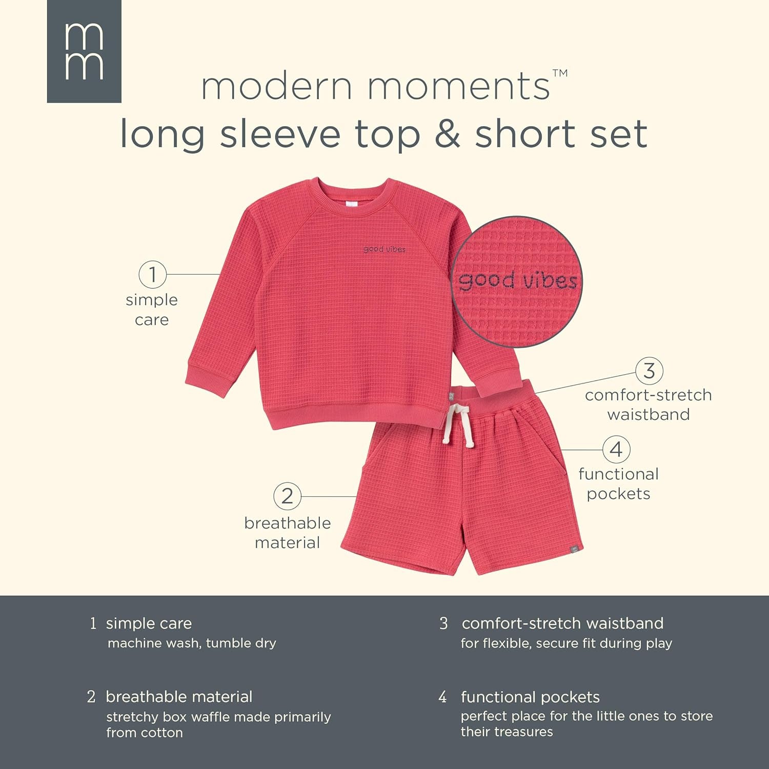Baby Boys 2-Piece Long-Sleeve Top & Short Set