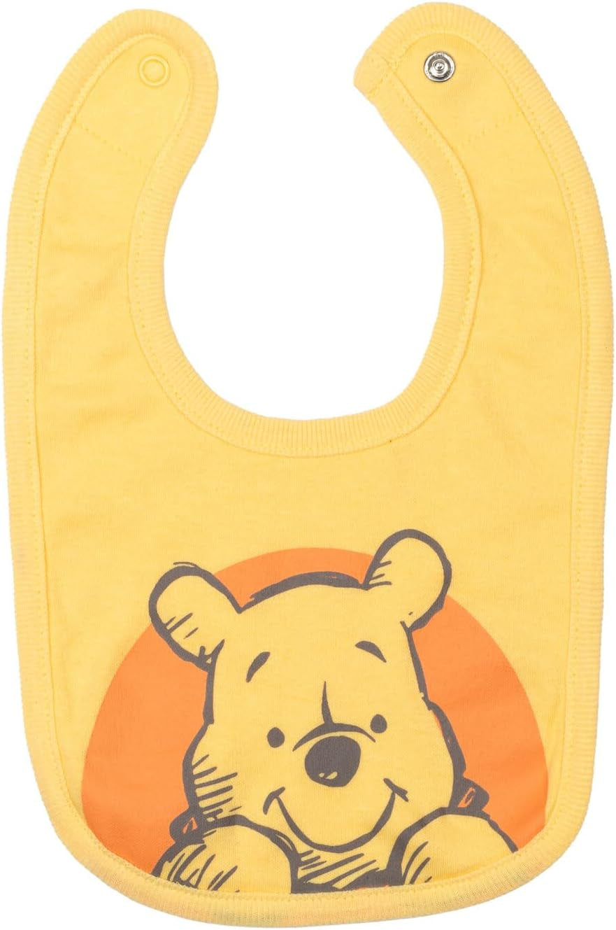 Winnie the Pooh Baby Bodysuit Pants Bib and Hat 4 Piece Outfit Set Newborn to Infant