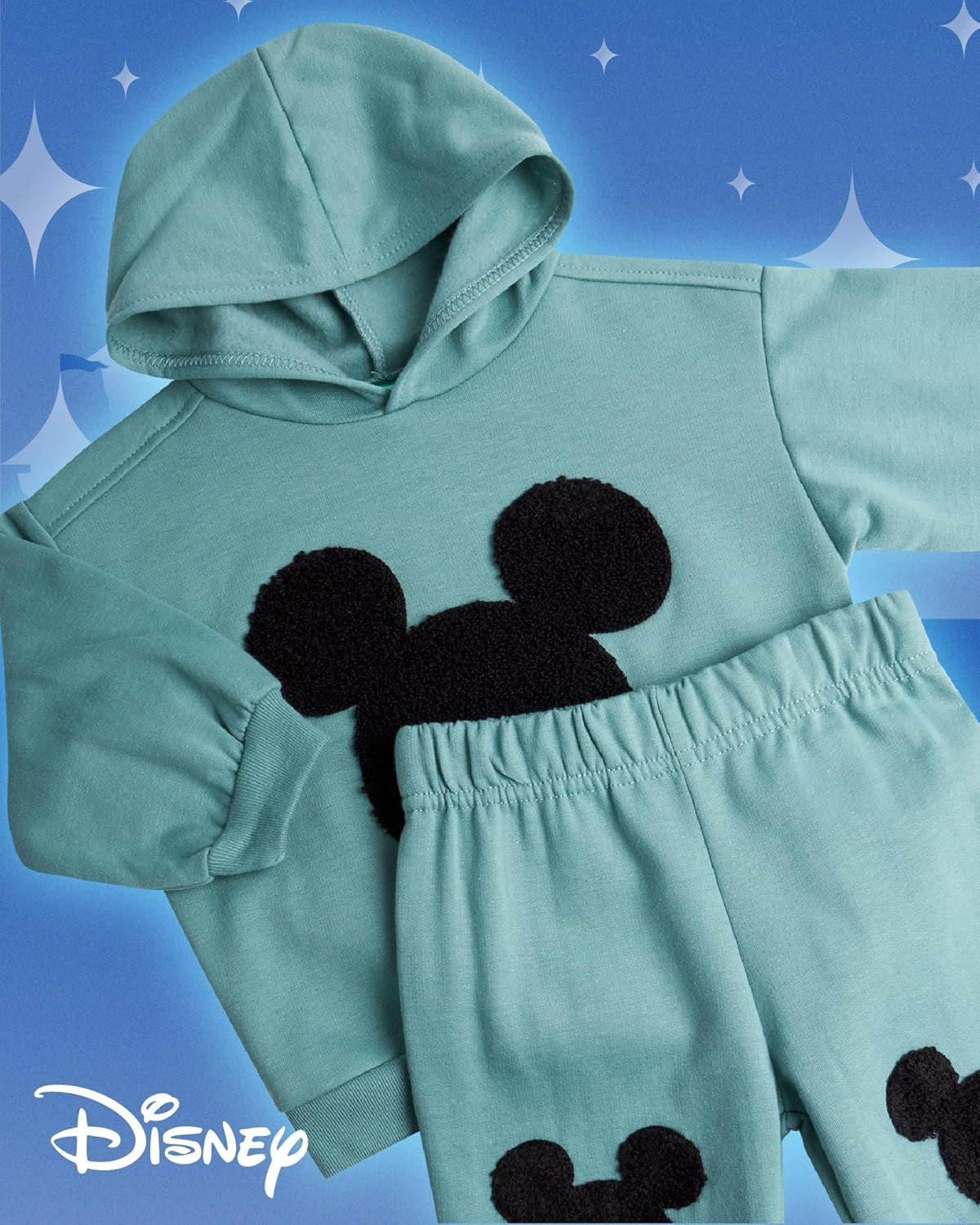 Baby Boys Pants Set - 2 Piece Soft Fleece Mickey Mouse Outfit Pullover Boys Hoodies and Infant Baby Pants (12M-24M)