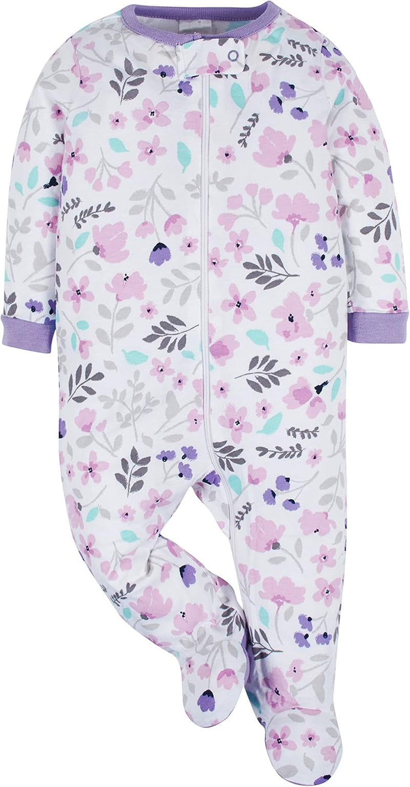 Baby-Girls 4-Pack Sleep 'N Play Footies Multi Pack