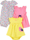 Baby-Girls 3-Pack Romper, Sunsuit and Dress