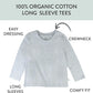 5-Pack Long Sleeve T Shirts 100% Organic Cotton for Toddler, Little Kids Boys, Girls