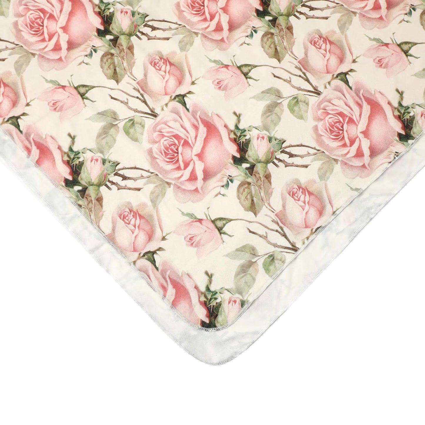 Newborn Receiving Blanket Headband Set Baby Flower Swaddle (Vintage Flower)