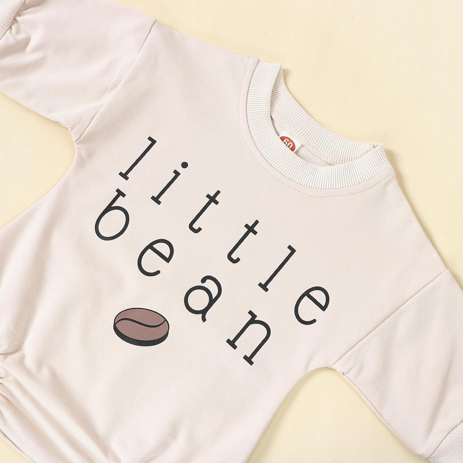Newborn Baby Boy Girl Romper Bubble Long Sleeve Little Bean Bodysuit Ovesized Sweatshirt Infant Casual Shirts Top