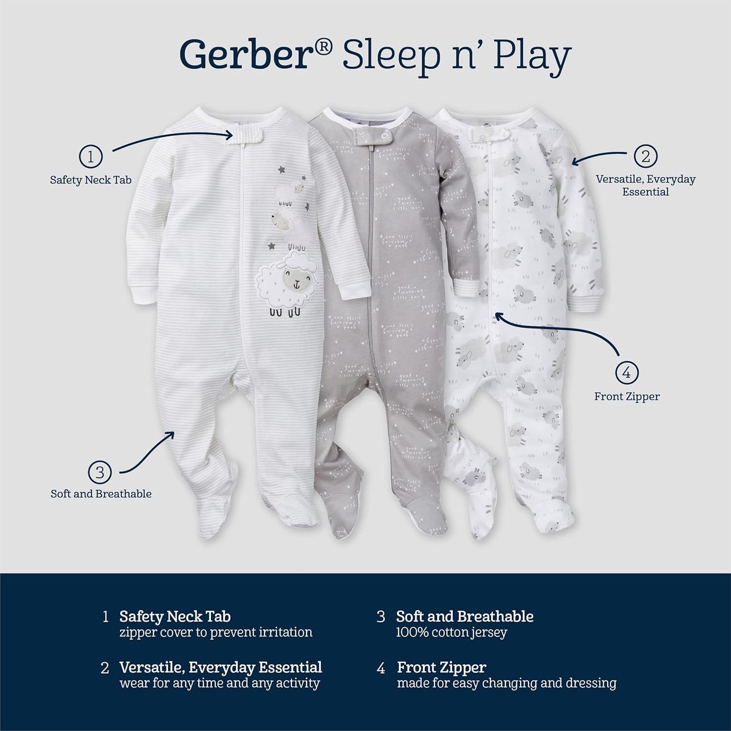 Baby-Boys 3-Pack Sleep 'N Play
