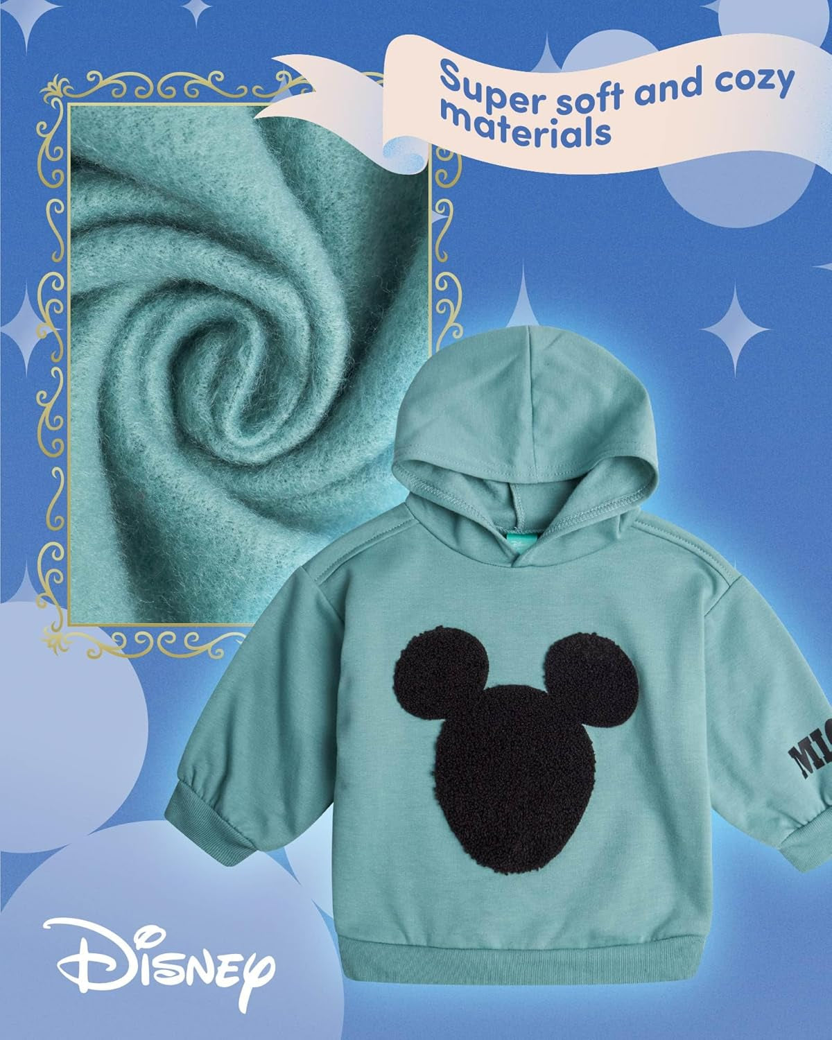 Baby Boys Pants Set - 2 Piece Soft Fleece Mickey Mouse Outfit Pullover Boys Hoodies and Infant Baby Pants (12M-24M)