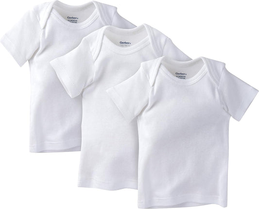 3-Pack Baby Neutral White Slip-On Shirt