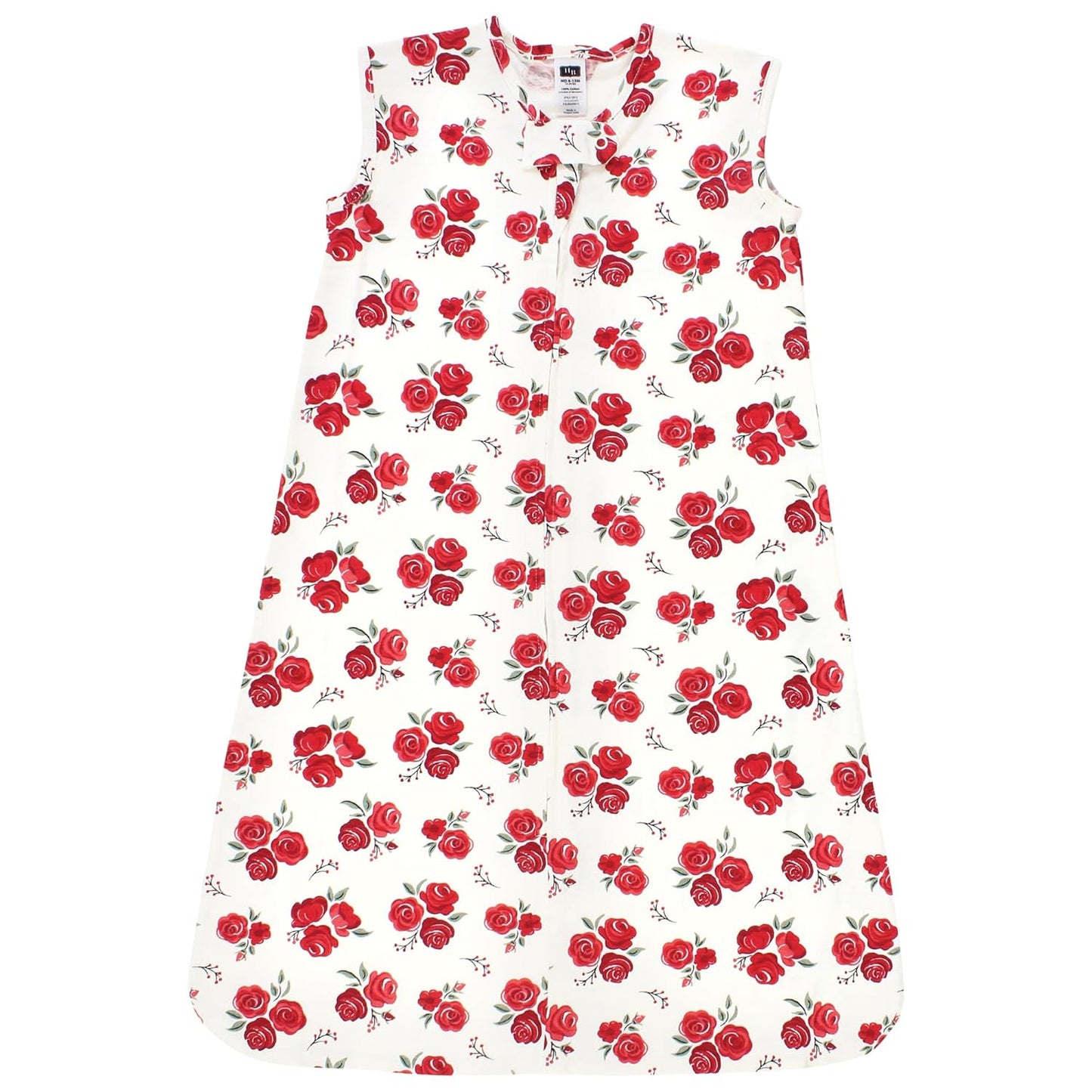 Unisex Baby Cotton Sleeveless Wearable Sleeping Bag, Sack, Blanket, Red Rose, 18-24 Months