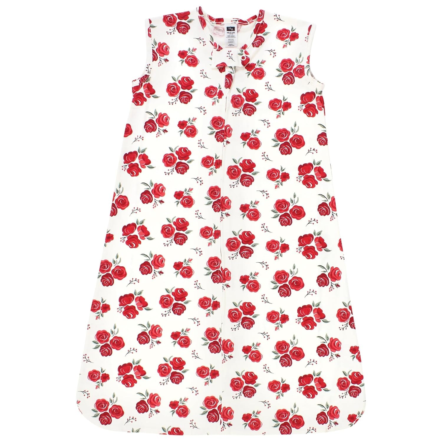 Unisex Baby Cotton Sleeveless Wearable Sleeping Bag, Sack, Blanket, Red Rose, 18-24 Months
