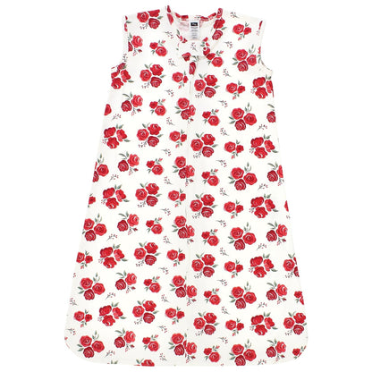Unisex Baby Cotton Sleeveless Wearable Sleeping Bag, Sack, Blanket, Red Rose, 18-24 Months