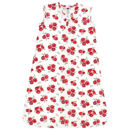 Unisex Baby Cotton Sleeveless Wearable Sleeping Bag, Sack, Blanket, Red Rose, 18-24 Months