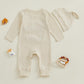 Newborn Baby Boys Girls Romper Long Sleeve Lil Bro Letter Print Solid Color Bodysuit Jumpsuit