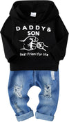 Toddler Boy Clothes,Long Sleeve Printing Hoodie+Jeans Pants Toddlers Boys Outfits Set 1-6Y Kids Clothing