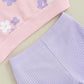 Baby Girl Fall Winter Clothes Floral Knit Crewneck Sweatshirts Flare Pants Set Toddler Bell-Bottoms Outfits