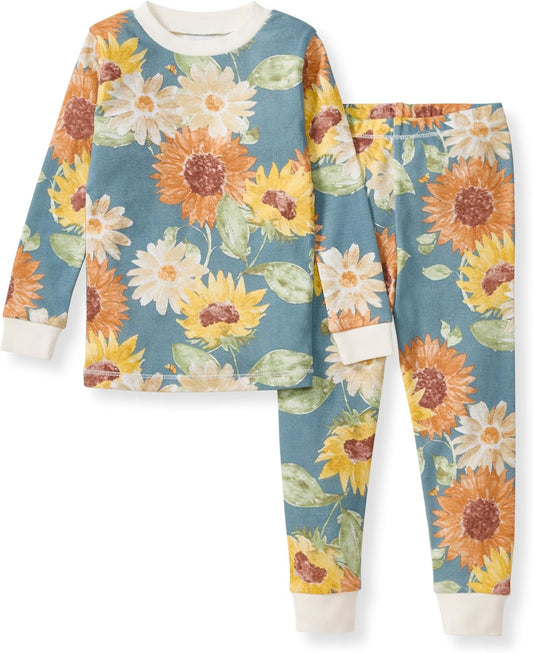 Girls' 2-Piece Long Sleeve Tee and Pants Organic Cotton Pajama Set