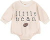 Newborn Baby Boy Girl Romper Bubble Long Sleeve Little Bean Bodysuit Ovesized Sweatshirt Infant Casual Shirts Top