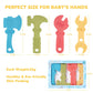 Baby Teething Toys for Babies 0-6 Months 6-12 Months, BPA Free Silicone Baby Molar Teether Chew Toys, Hammer Wrench Spanner Pliers for Boys Girls, Soft-Textured, Easy to Hold & Clean, 4 Packs