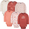 Baby Girls' 6-Pack Long-Sleeve Onesies Bodysuits