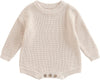 Baby Girl Boy Sweater Knit Oversized Pullover Sweatshirt Romper Onesie Warm Fall Winter Clothes Outfit Newborn