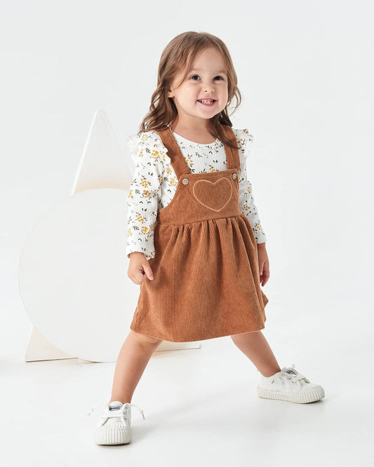 Newborn Baby Girl Clothes Toddler Long Sleeve Ruffle Romper Top Infant Skirt Set Little Girl Overall Dress