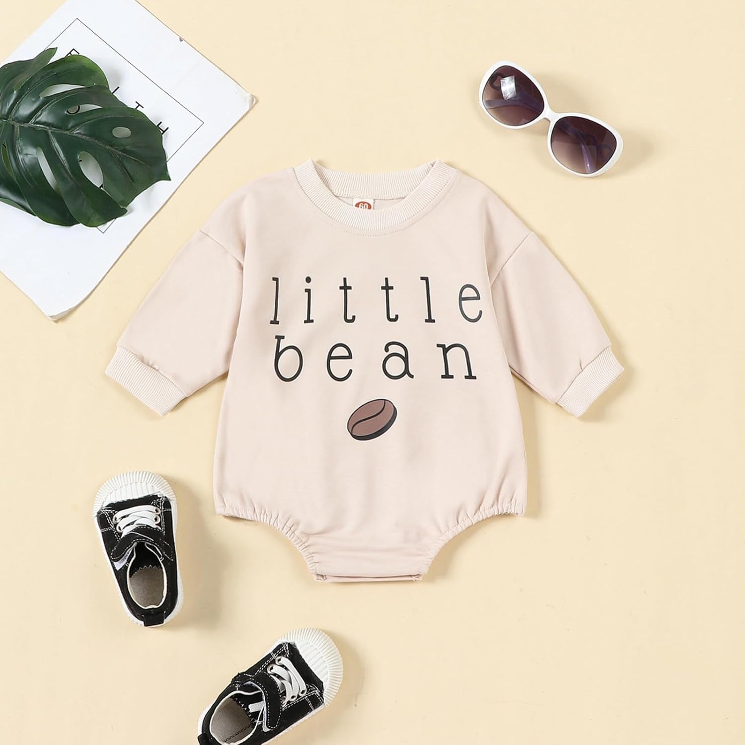 Newborn Baby Boy Girl Romper Bubble Long Sleeve Little Bean Bodysuit Ovesized Sweatshirt Infant Casual Shirts Top