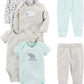 Unisex-Baby 6-Piece Bodysuits (Short and Long Sleeve) and Pants Set