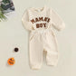 Newborn Baby Boy Clothes Mamas Boy Letters Embroidered Waffle Baby Sweatshirt Romper + Pants Sets Fall Winter Outfits
