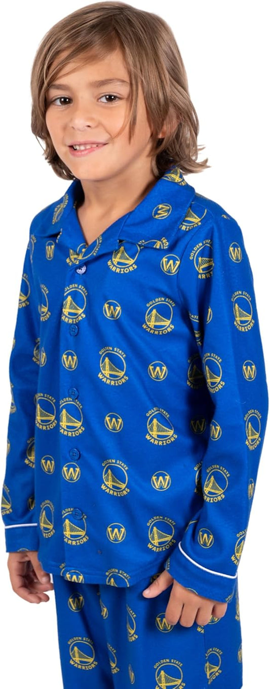 Youth NBA Official 2-Piece Super Soft Button down Pajamas Set