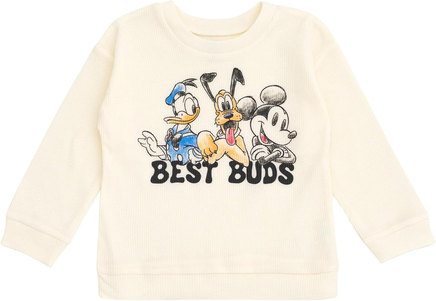 Waffle Knit Pullover Sweatshirt and Jogger Pants Outfit Set Newborn to Little Kid Sizes (0-3 Months - 5)