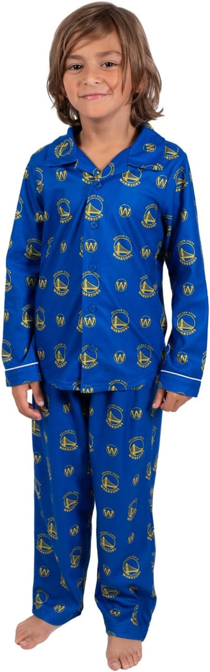 Youth NBA Official 2-Piece Super Soft Button down Pajamas Set