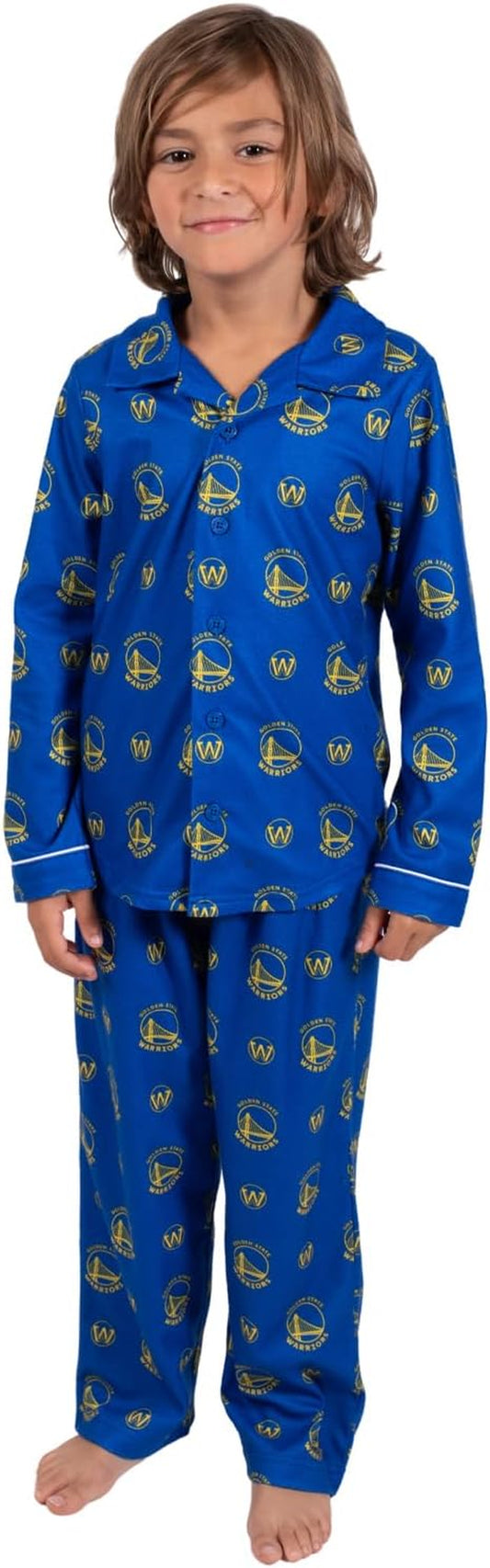 Youth NBA Official 2-Piece Super Soft Button down Pajamas Set