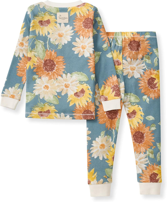 Girls' 2-Piece Long Sleeve Tee and Pants Organic Cotton Pajama Set
