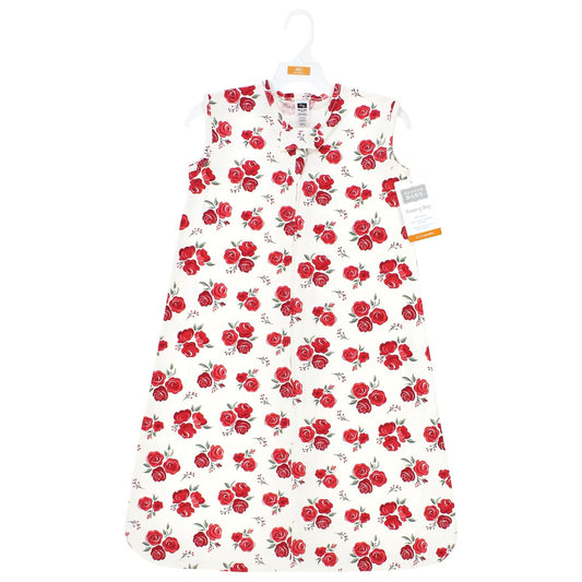 Unisex Baby Cotton Sleeveless Wearable Sleeping Bag, Sack, Blanket, Red Rose, 18-24 Months