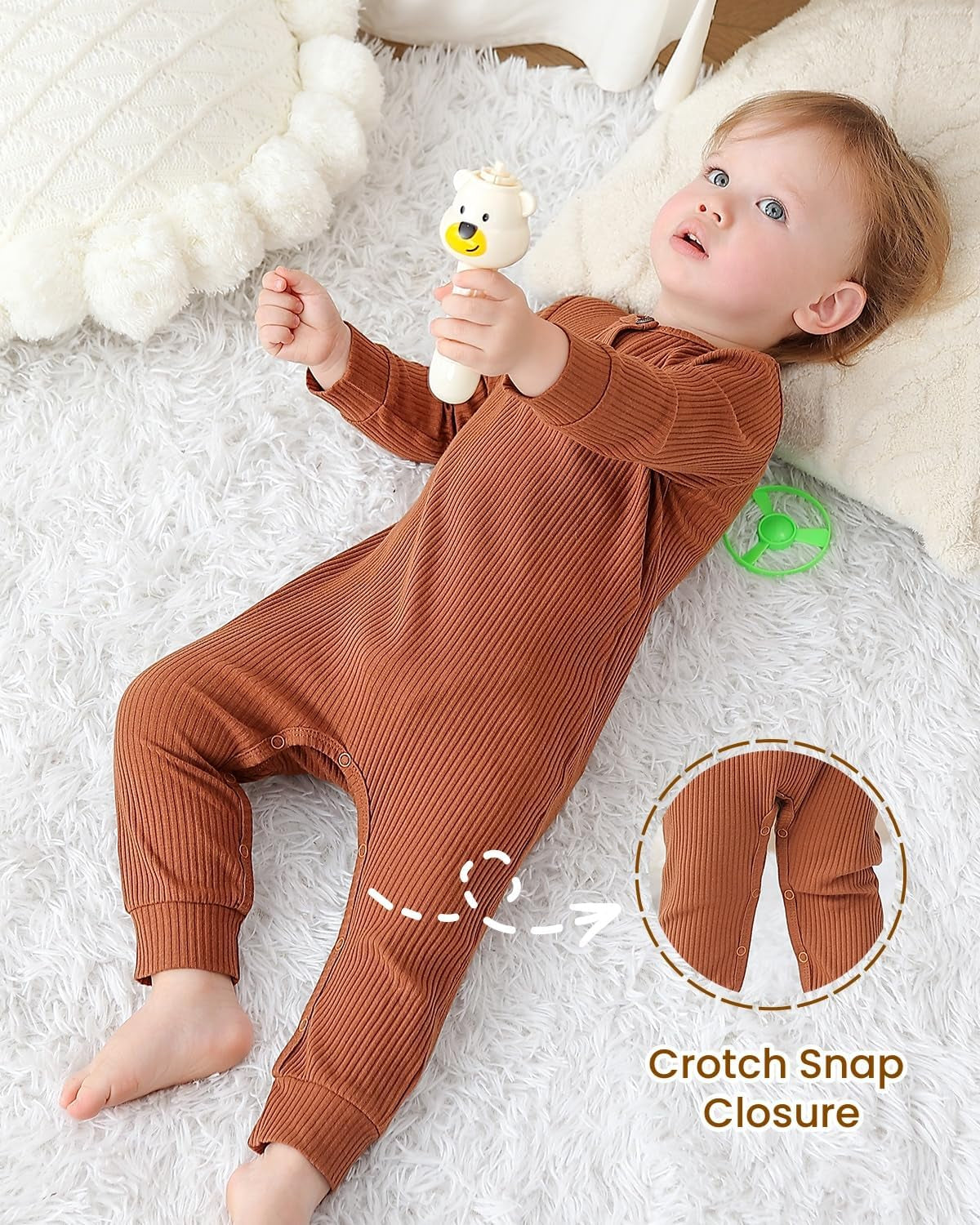 Baby Boy Girl 2/3 Pack Solid Romper Ribbed Short/Long Sleeve Bodysuit Jumpsuit Infant Knitted Outfits Clothes
