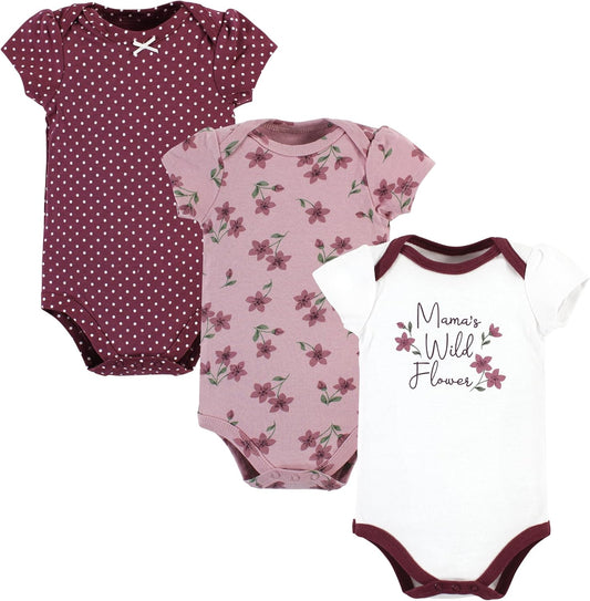 Baby Girls Cotton Bodysuits 3-Pack