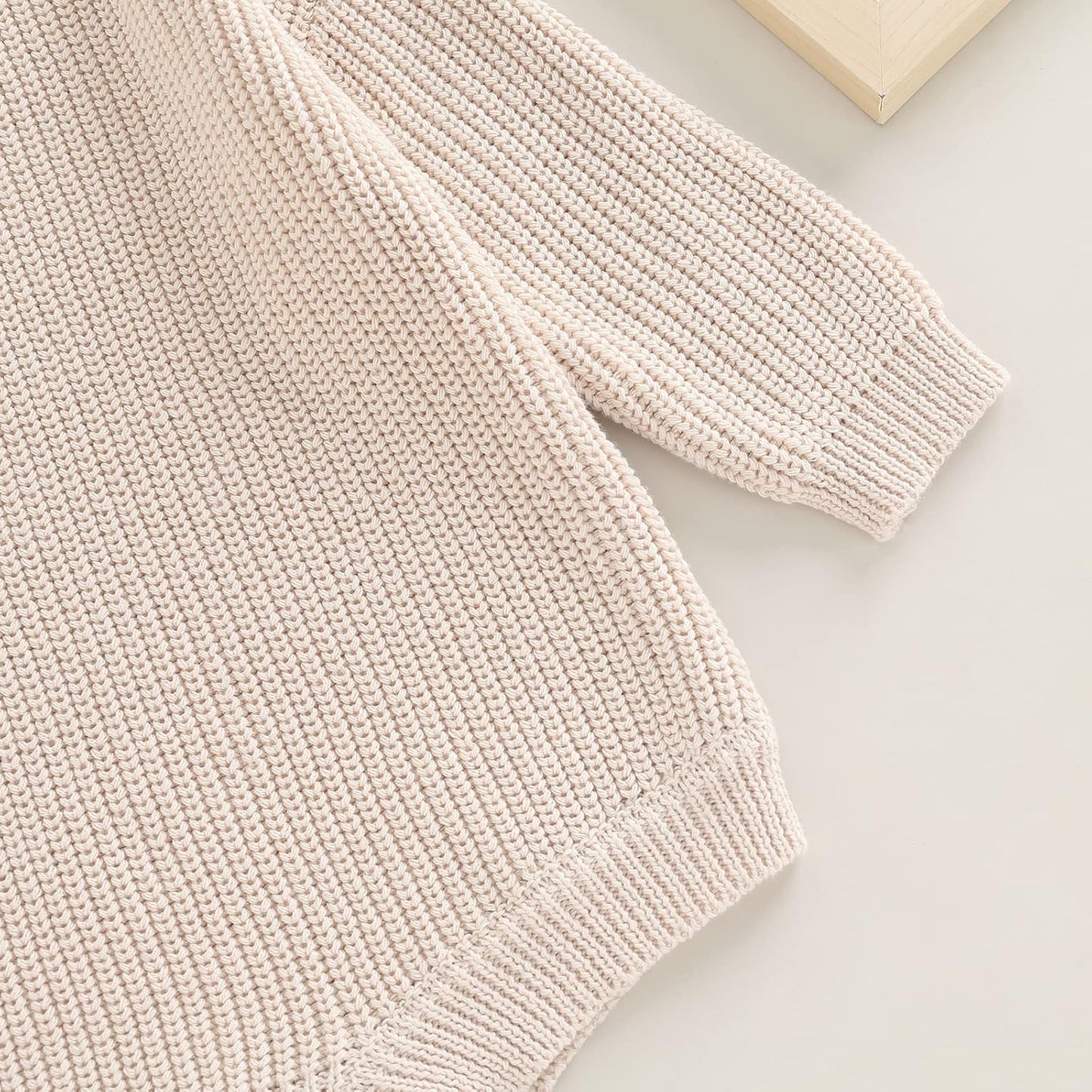 Baby Girl Boy Sweater Knit Oversized Pullover Sweatshirt Romper Onesie Warm Fall Winter Clothes Outfit Newborn