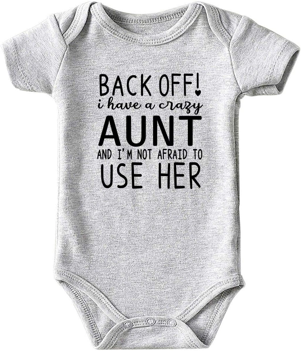 Crazy Aunt Baby Boy Clothes Unisex Funny Baby Girl Bodysuits Gray 0-3 Months