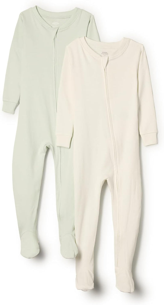 X Sofia Grainge Unisex Toddlers and Babies' Snug-Fit Cotton Footed Pajamas, Pack of 2