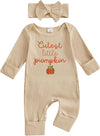 My First Halloween Baby Girl Outfit Cutest Pumpkin Onesie Long Sleeve Romper Jumpsuit Newborn Girl Outfits Clothes