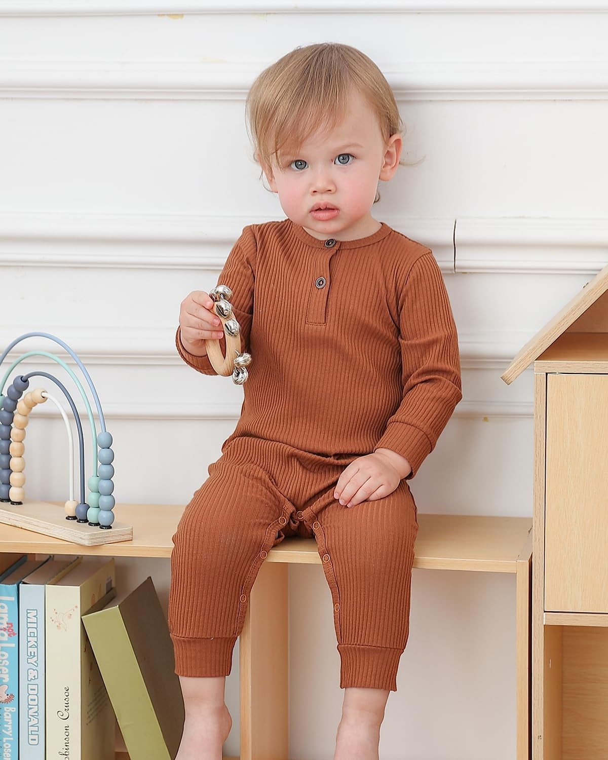 Baby Boy Girl 2/3 Pack Solid Romper Ribbed Short/Long Sleeve Bodysuit Jumpsuit Infant Knitted Outfits Clothes