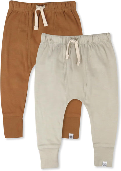 Multipack Honest Pants Joggers Pull on 100% Organic Cotton for Infant Baby and Toddler, Boys, Girls, Unisex