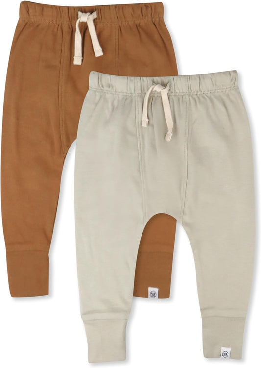 Multipack Honest Pants Joggers Pull on 100% Organic Cotton for Infant Baby and Toddler, Boys, Girls, Unisex